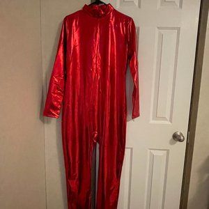 Britney Spears/Devil Halloween Metallic Spandex Costume/Bodysuit XL-XXL